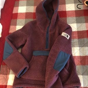Fuzzy north face hoody